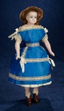 Fine All-Original English Poured Wax Child Doll in Superb Early Silk Costume 1200/1600