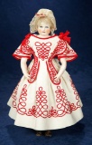 Outstanding French Porcelain Poupee by Leontine Rohmer, Signed Couturier Costume 6000/9500
