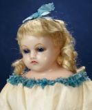 English Poured Wax Child Doll with Original Ribbon-Trimmed Hair 800/1200