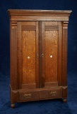 Doll's Oak Armoire with Fitted Interior 300/400