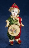 Petite French Bisque Bebe by Steiner with Rare Jester Decorations 1200/1800