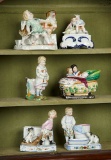 Collection of Six Porcelain Novelties include Two Inkwells 400/600
