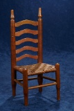 Doll's Wooden Ladder Back Chair with Rush Seat 300/500