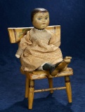 American Carved Wooden Folk Doll with Unique Carving of Feet 1400/2100