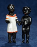 Two German Black-Complexioned Porcelain Dolls Known as 