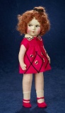 French Cloth Doll by Pintel in Vibrant Pink Felt Costume 700/900