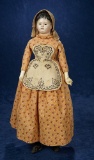 German Paper Mache Doll with Deeply-Sculpted Hair and Glass Eyes 800/1100