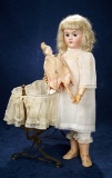 All-Original German Bisque Child with Factory Chemise and Signed Shoes by Handwerck 700/900