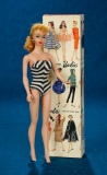 Blonde Ponytail Barbie, #4 Issue, with Original Box, Swimsuit and Accessories 400/600
