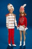Titian-Haired Midge and Ken in Drum Majorette Costumes 200/300