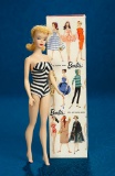 Blonde Ponytail Barbie, #3 issue, by Mattel in Original Early Box with Early Stand 400/600