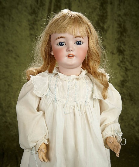 30" German bisque child, 1079, by Simon & Halbig with pretty antique costume. $400/500