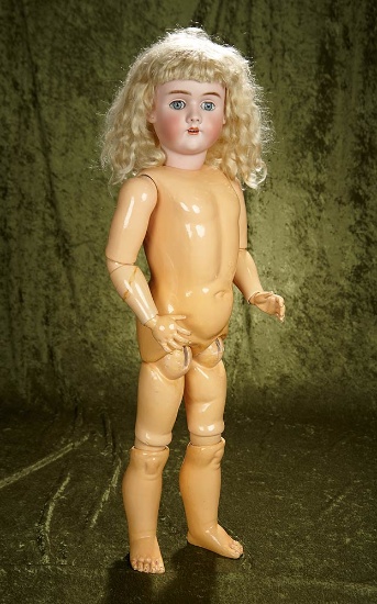 33" German bisque child by Heinrich Handwerck with very fine original body. $800/1000