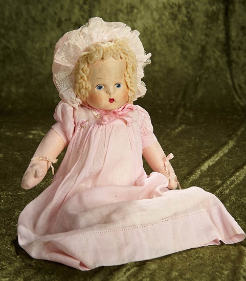 17" American cloth baby doll "Cherub" by Madame Alexander, original tagged costume. $200/300