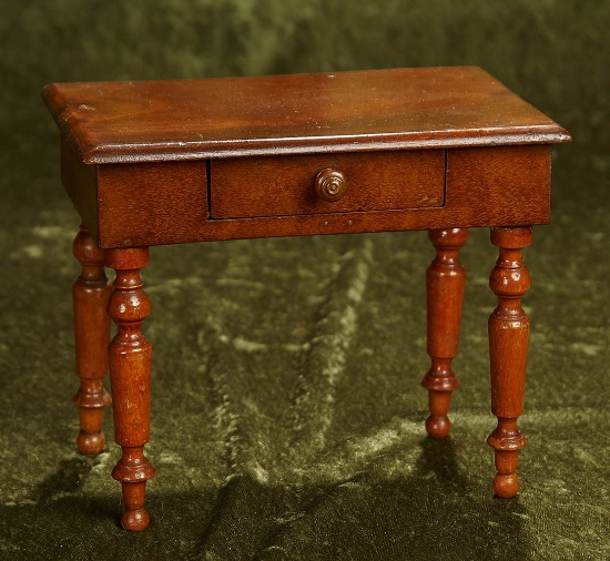 7"h. French mahogany table with single drawer $400/500