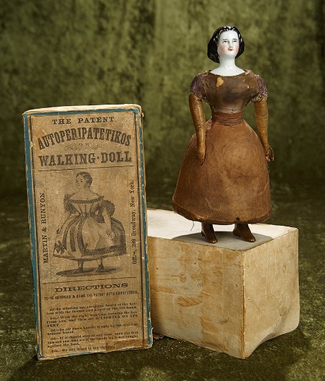 9" American mechanical walking doll "Autoperipatetikous",original box. $600/800