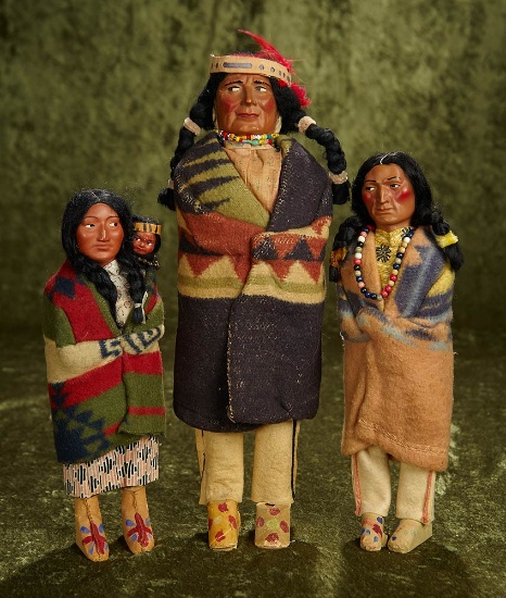 10"-15" Family of Skookum Indians in Original Costumes. $400/600