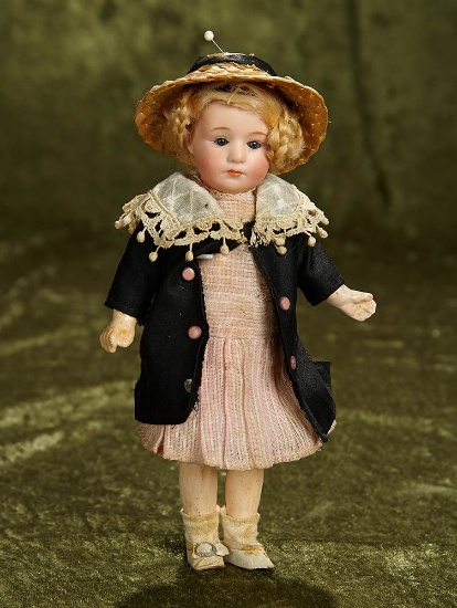 8" German bisque pouting character with glass eyes, model 7246, by Gebruder Heubach. $500/700