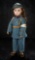 French Bisque Bebe by Emile Jumeau with Rare Original Woolen Medic Uniform 5500/7500