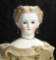 Rare German Bisque Sculpted Hair Lady with Glass Eyes and Detachable Hairpiece 1800/2500