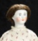 German Porcelain Lady with Wig and Fine Antique Gown 700/1100