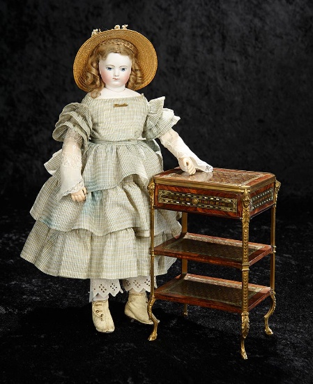 Rare Early French Bisque Poupee with Original Signed Body by Adelaide Huret 19,000/24,000