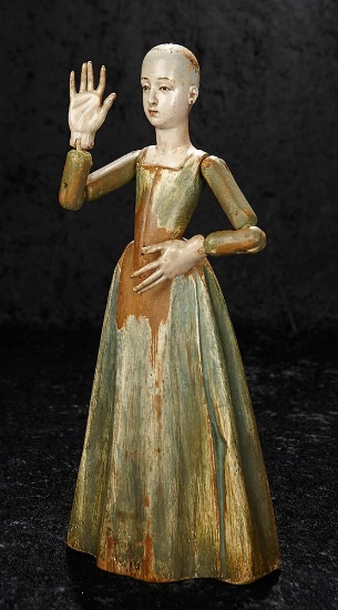 Very Rare and Artistic Early Carved Wooden Articulated Lady with Provenance 5000/8000