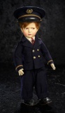 Superb French Felt Character Boy by Reynal in Original Costume with Box 1800/2500