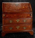 Superb Chippendale Mahogany Desk with Satinwood Marquetry and Cast Bronze Pulls 1600/2200
