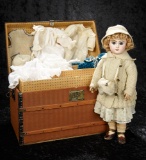 French Bisque Bebe by Emile Jumeau with Trunk and Trousseau 2800/3400