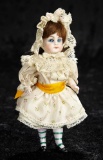 German All-Bisque Doll with Rare Painted Lavender and Green Stockings 500/700