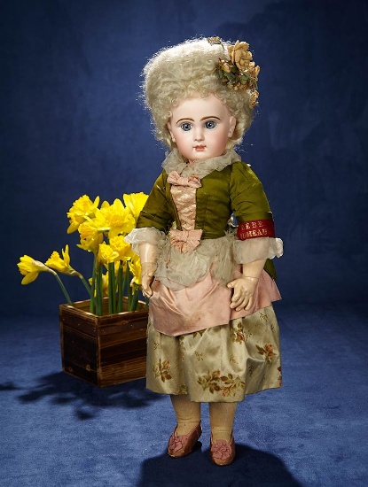 All-Original French Bisque Lady Doll as Marie Antoinette with "Bebe Jumeau" Arm Band 6000/8500