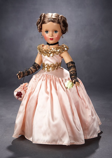 Rare "Fashion of a Century" Doll in Pink Satin Period Gown with Original Box, 1951 3500/5000