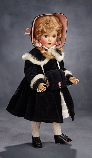 Extremely Rare McGuffey Ana in Black Velvet Fur-Trimmed Coat, 1951 8000/12,000