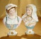 Exquisite Pair, German Bisque Figurines of Women in Elaborate Costumes 1200/1600