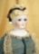 Rare German Bisque Lady Doll with Elaborately-Sculpted Hair and Glass Eyes 1200/1500