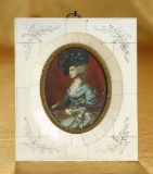 Hand-Painted Portrait Miniature of Mrs. Siddons in Frame 400/600