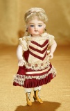 German All-Bisque Miniature Doll with Yellow Ankle Boots 1100/1500