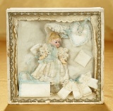 German Bisque Miniature Doll in Original Presentation for the French Market 800/1200