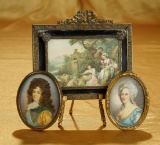 19th Century Miniature Portraits and Framed Engraving 400/600