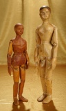 Two, 19th Century Carved Wooden Mannequin Dolls  800/1200