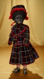German Black Complexioned Bisque Art Character, Model 1358, Original Velvet Costume 4500/6500