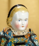 German Porcelain Doll with Black Painted Snood 300/500
