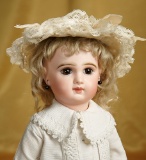 French Brown-Eyed Bisque Bebe by Emile Jumeau with Signed Jumeau Shoes 3200/3800
