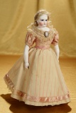 French Bisque Poupee with Cobalt Blue Eyes and Bisque Forearms 1800/2700