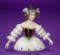German Porcelain Half-Doll with Unusual Hooped Base by Aelteste Volkstedter 500/800
