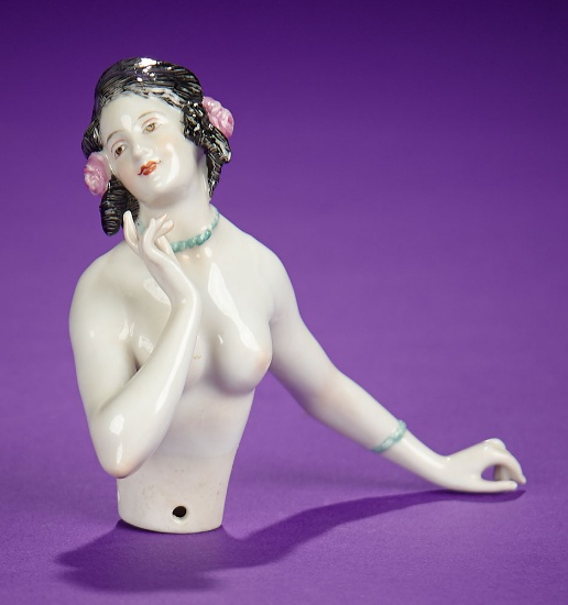 German Porcelain Half-Doll "Dancer with Bracelet and Necklace"  400/600