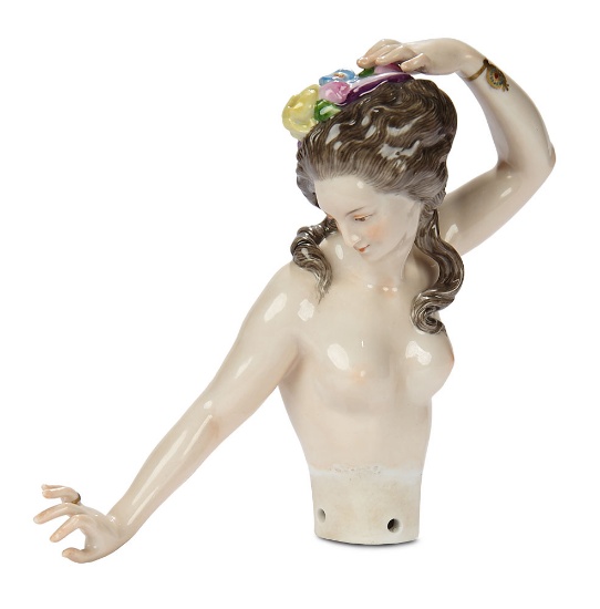German Porcelain Half-Doll "Lady Admiring Ring" Aelteste Volkstedter Porzellanfabrik 1100/1400