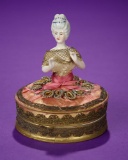 Tiny German Porcelain Half-Doll as Powder Box for the French Market 200/300