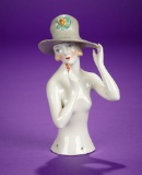 Large German Porcelain Half-Doll 